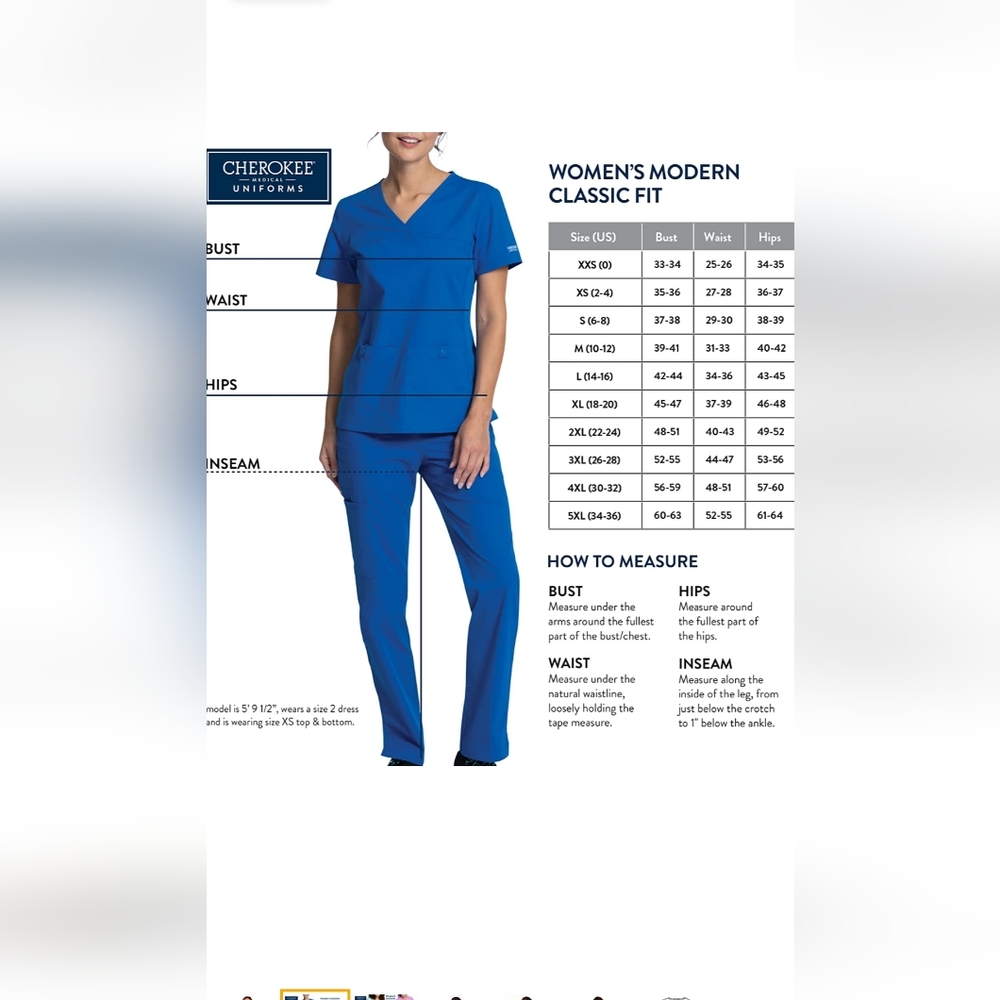 2pc set Cherokee Core Stretch Modern Black Scrub Top Bottom Pants 4x 5x - Picture 5 of 9